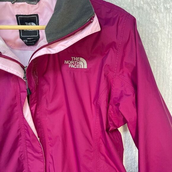 The North Face Pink Vented Zip Hyvent Windbreaker Hooded Jacket Size Large - Picture 3 of 13